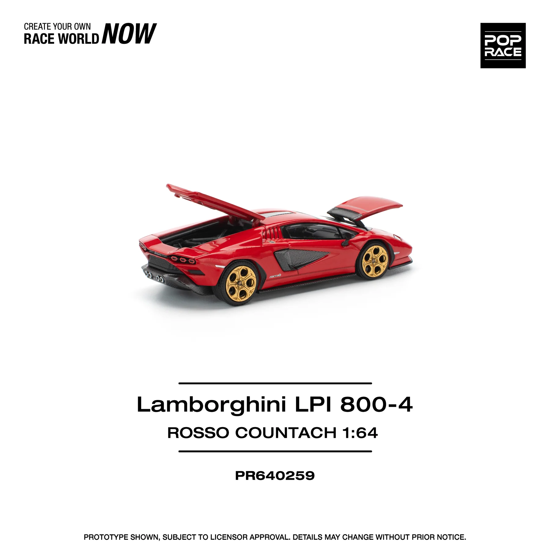 POPRACE 1:64 PR640259 Lamborghini Countach LPI:800 - Rosso - Image 6