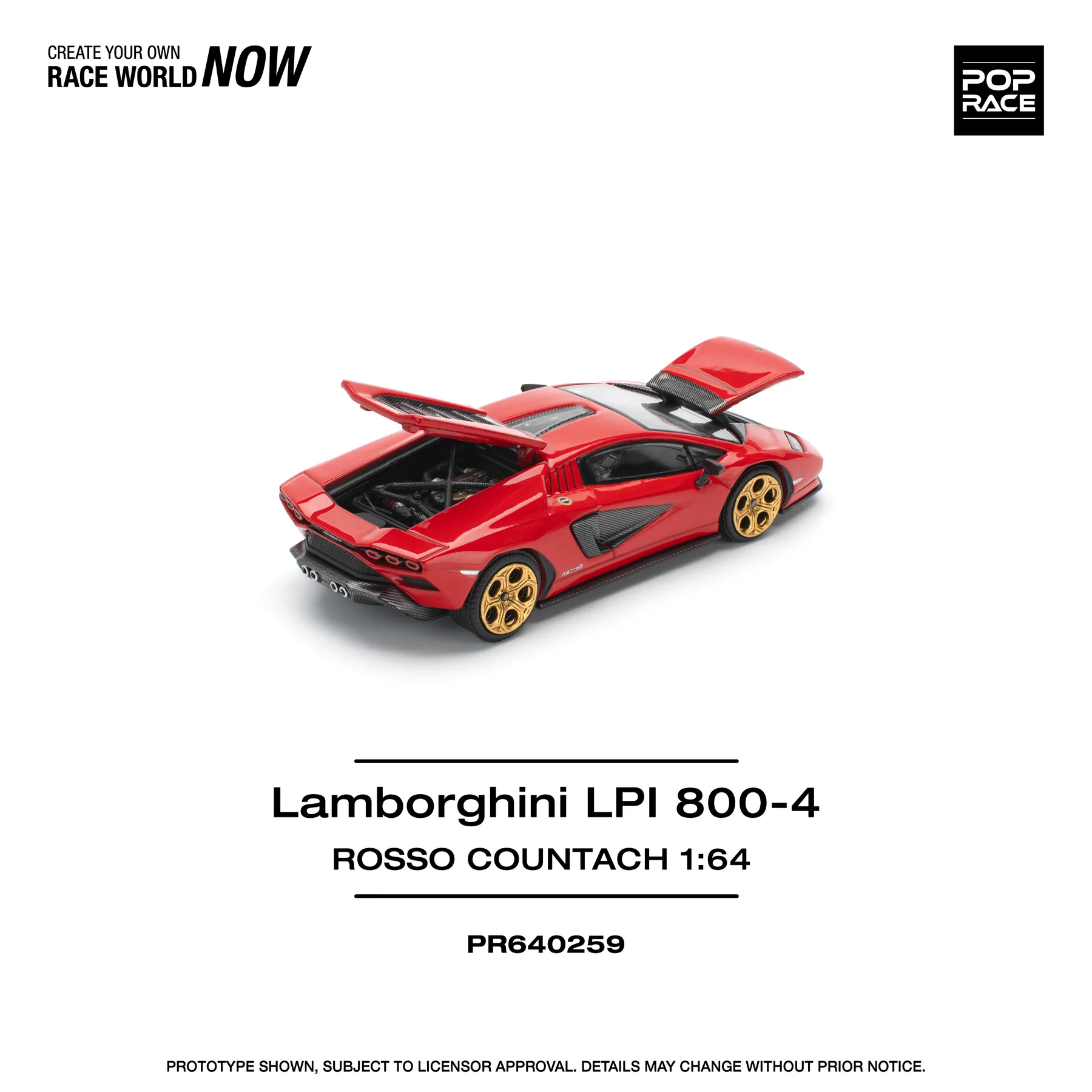 POPRACE 1:64 PR640259 Lamborghini Countach LPI:800 - Rosso - Image 5