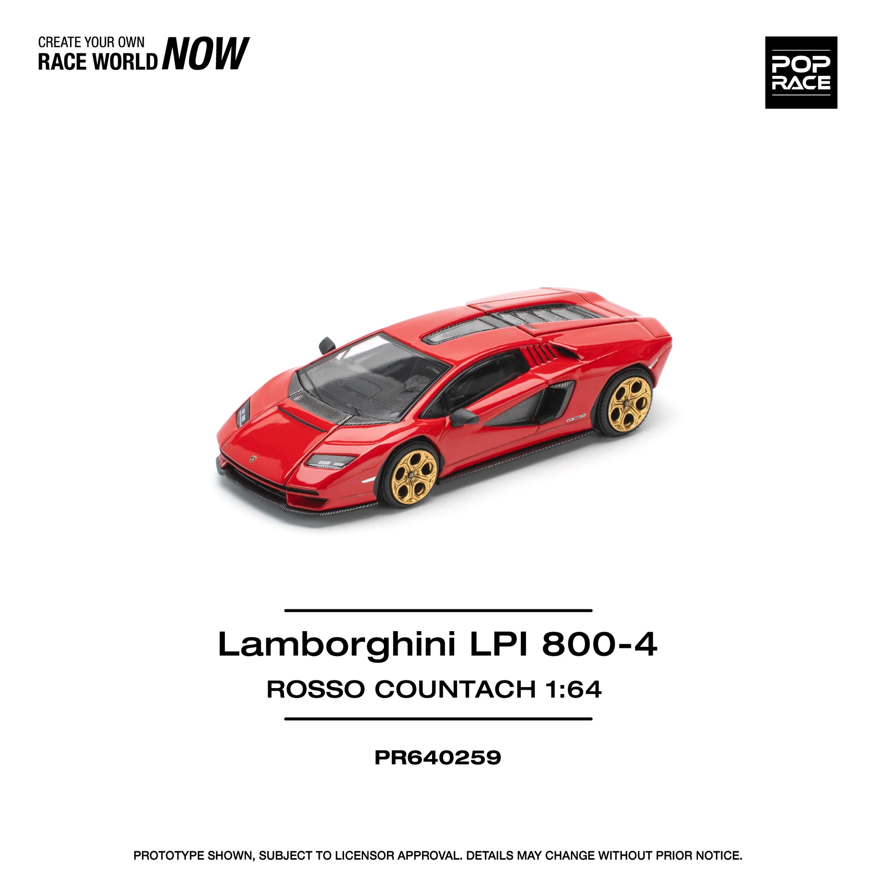 POPRACE 1:64 PR640259 Lamborghini Countach LPI:800 - Rosso - Image 4