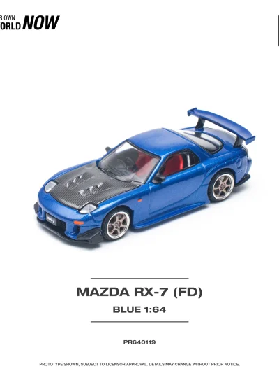 POPRACE 1:64 PR640119 MAZDA RX-7 (FD3S) RE-AMEMIYA WIDEBODY METALLIC BLUE