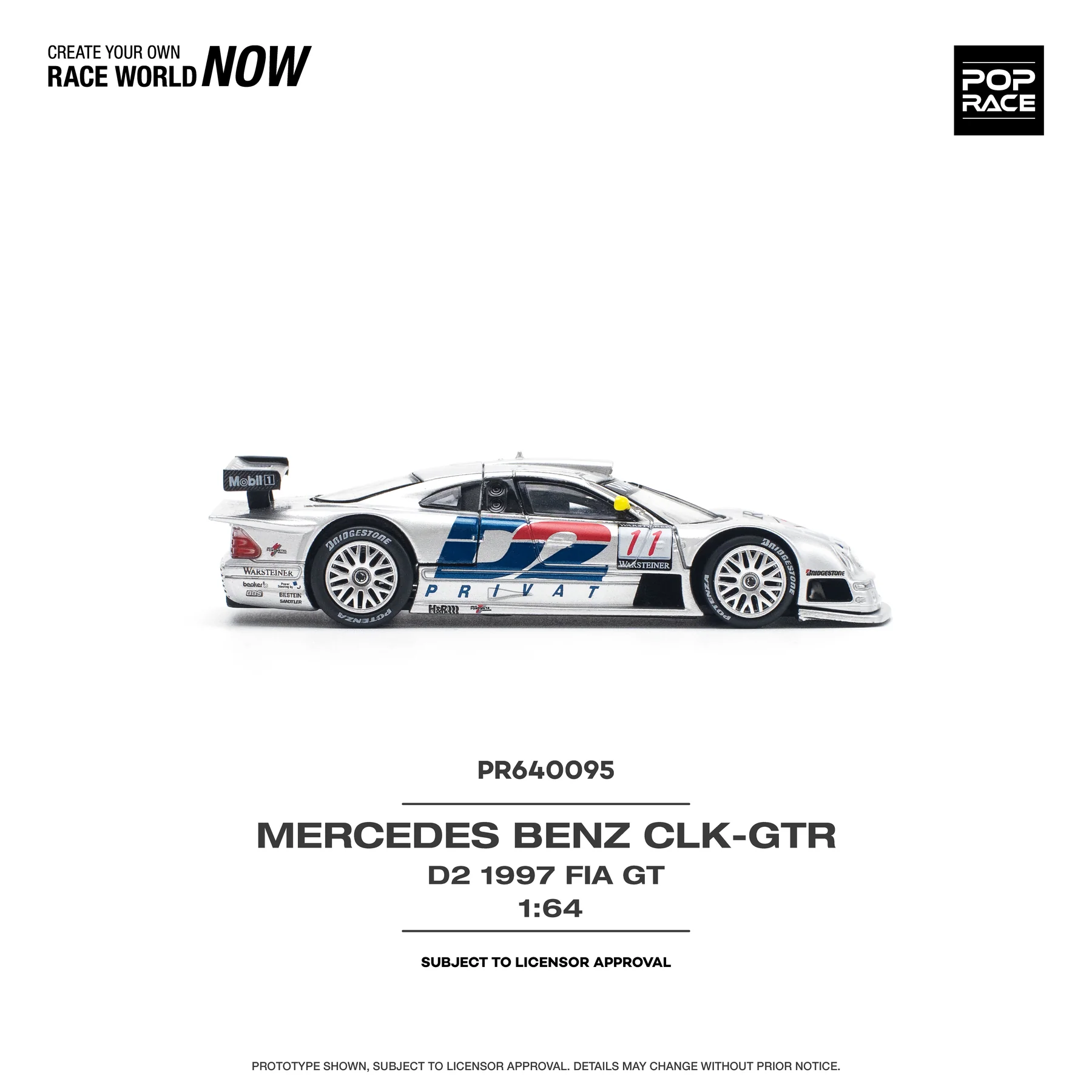 POPRACE 1:64 PR640095 MERCEDES-BENZ CLK AMG GTR 1997 FIA GT D2 PRIVAT - Image 6
