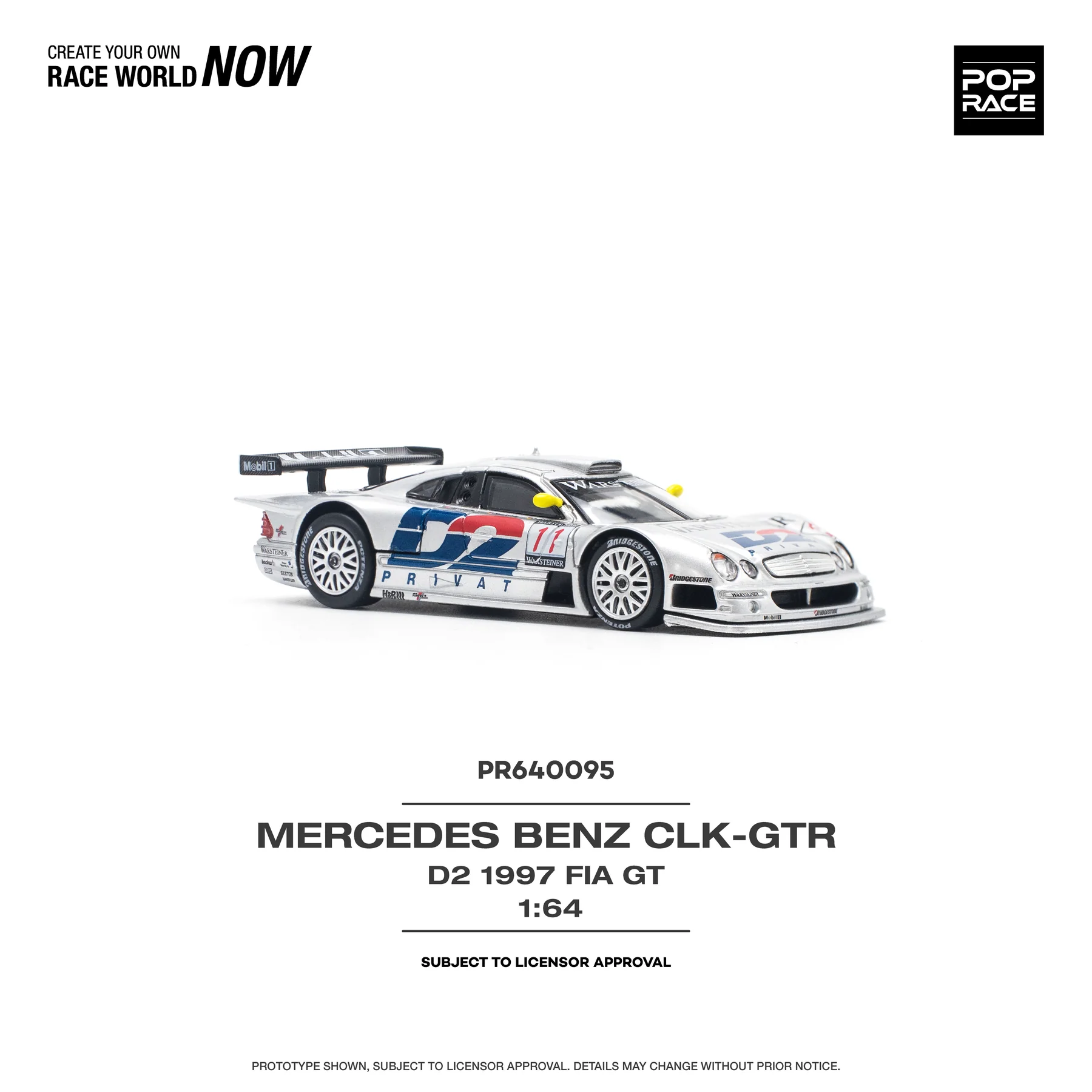 POPRACE 1:64 PR640095 MERCEDES-BENZ CLK AMG GTR 1997 FIA GT D2 PRIVAT - Image 7