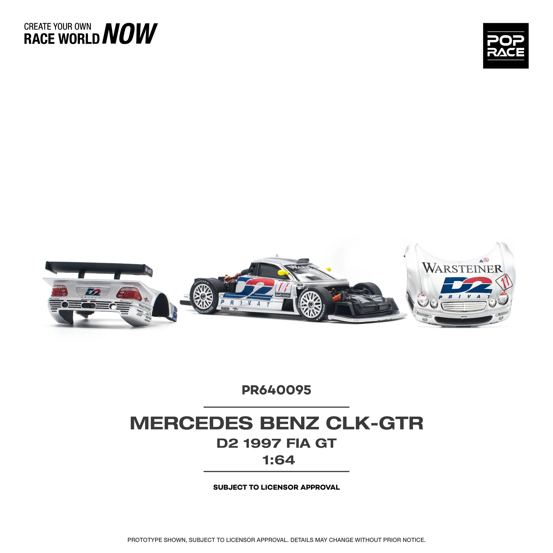 POPRACE 1:64 PR640095 MERCEDES-BENZ CLK AMG GTR 1997 FIA GT D2 PRIVAT - Image 9