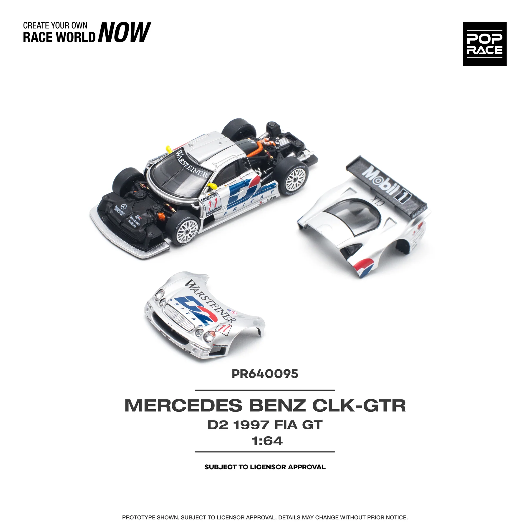 POPRACE 1:64 PR640095 MERCEDES-BENZ CLK AMG GTR 1997 FIA GT D2 PRIVAT - Image 3