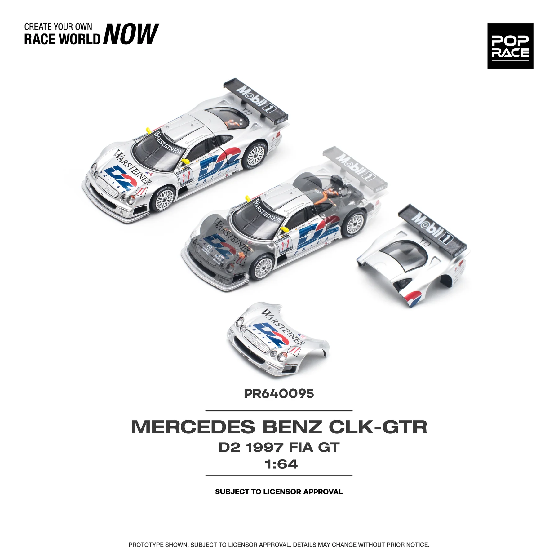 POPRACE 1:64 PR640095 MERCEDES-BENZ CLK AMG GTR 1997 FIA GT D2 PRIVAT - Image 2