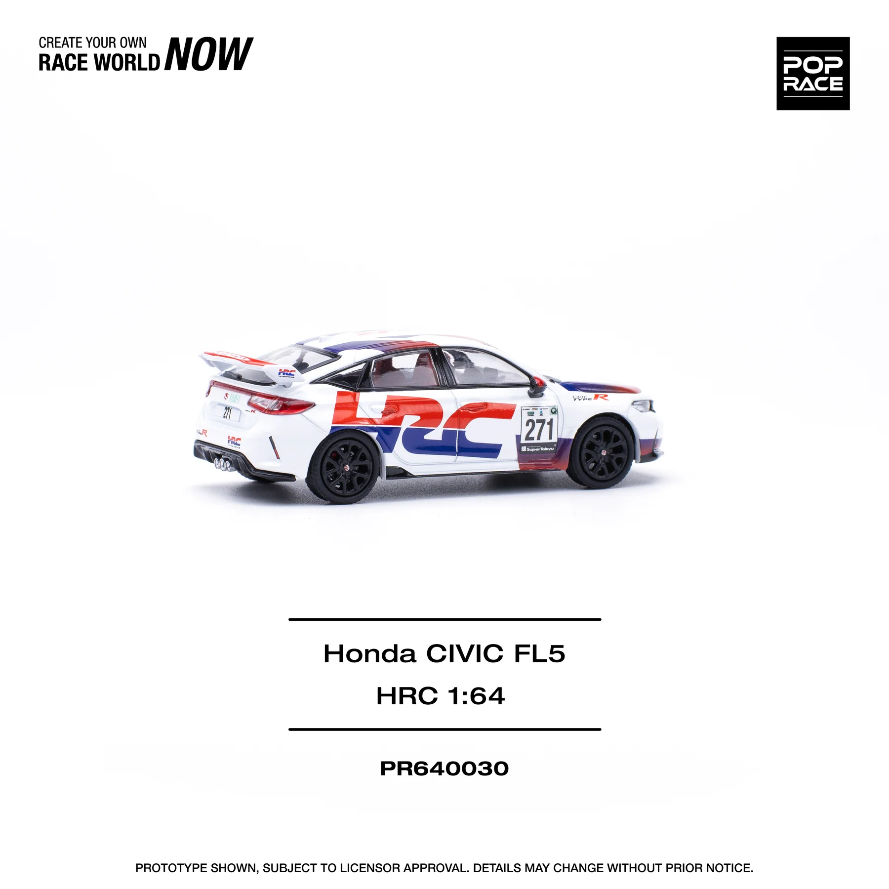 POPRACE 1:64 PR640030 HONDA CIVIC TYPE-R (FL5) TCR - HRC - Image 2