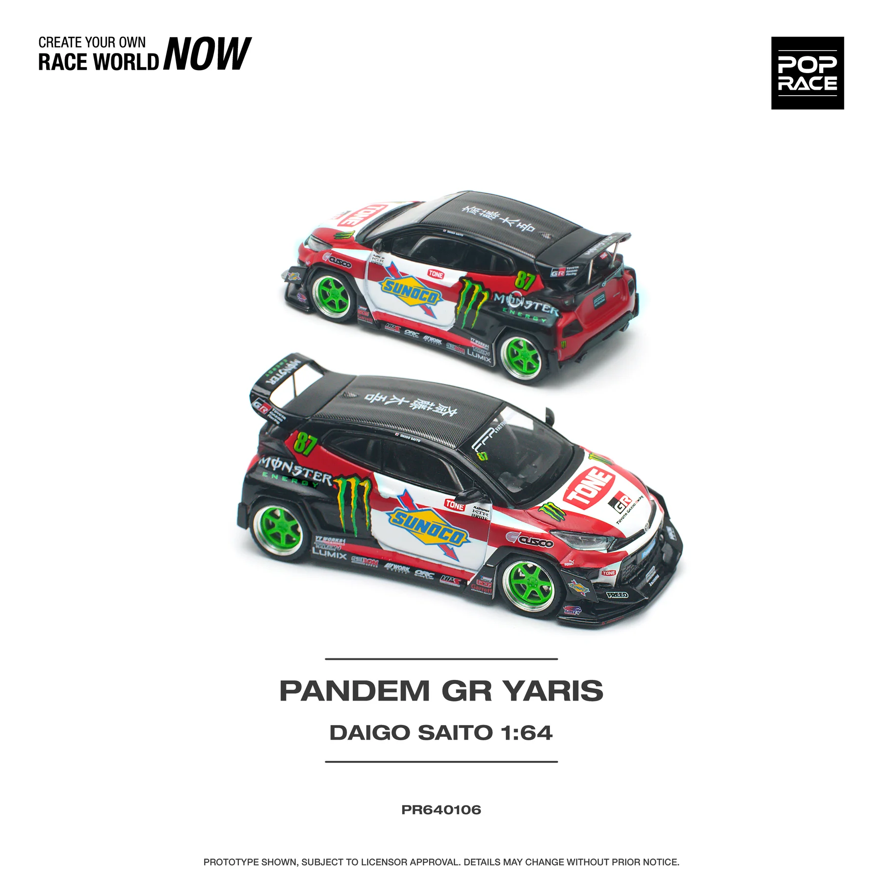 POPRACE 1:64 PR640106 PANDEM GR YARIS DAIGO SAITO - Image 2