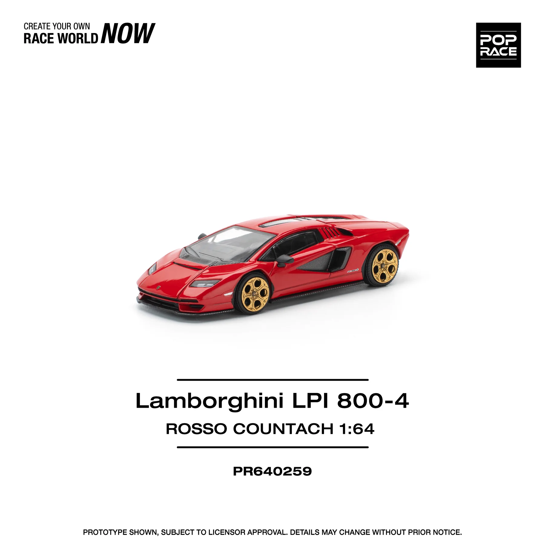 POPRACE 1:64 PR640259 Lamborghini Countach LPI:800 - Rosso