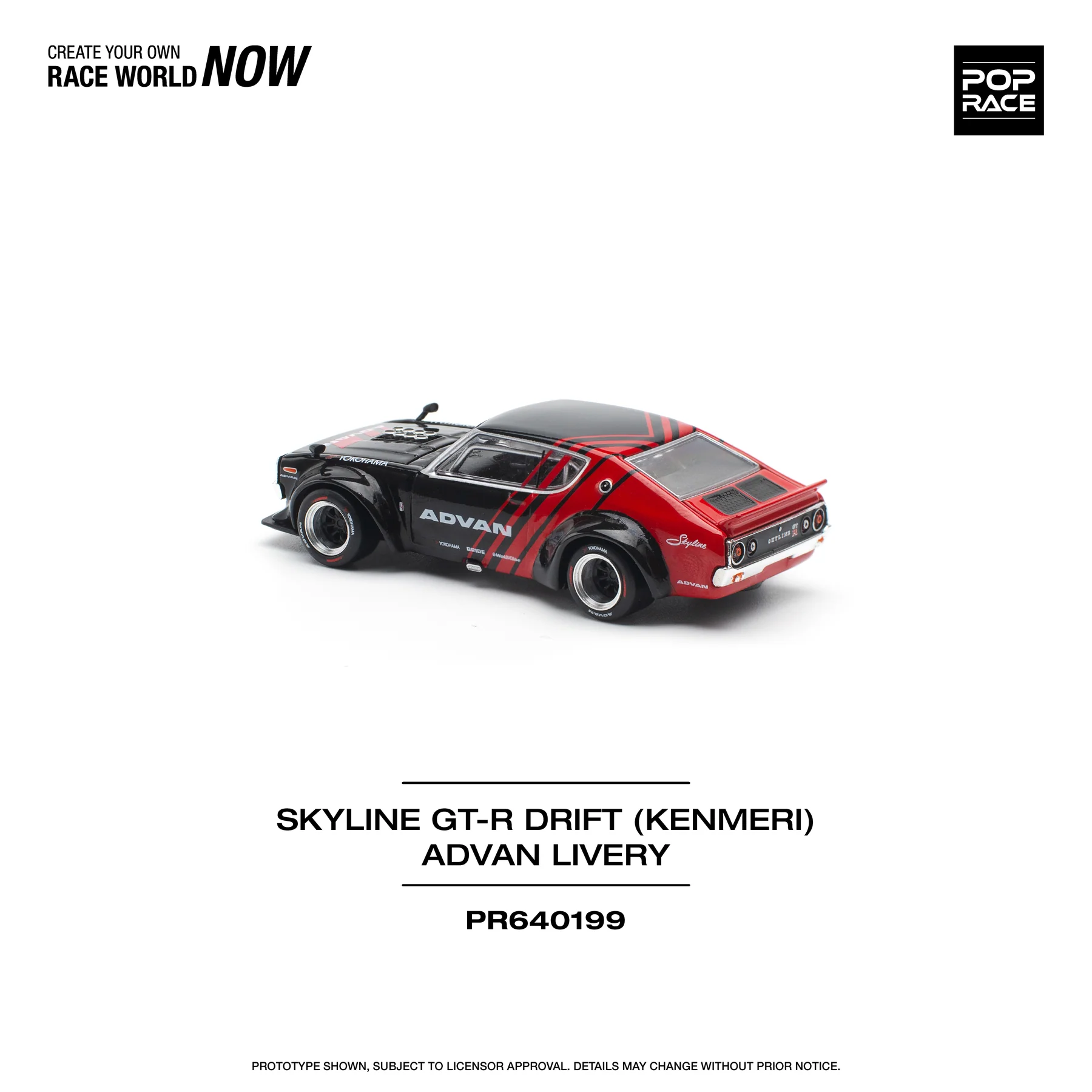 POPRACE 1:64 PR640199 SKYLINE GT-R DRIFT (KENMERI) - ADVAN LIVERY - Image 6