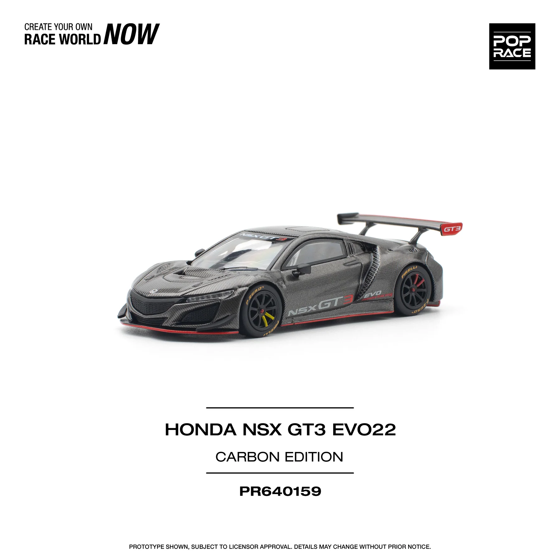 POPRACE 1:64 PR640159 HONDA NSX GT3 EVO22 CARBON EDITION