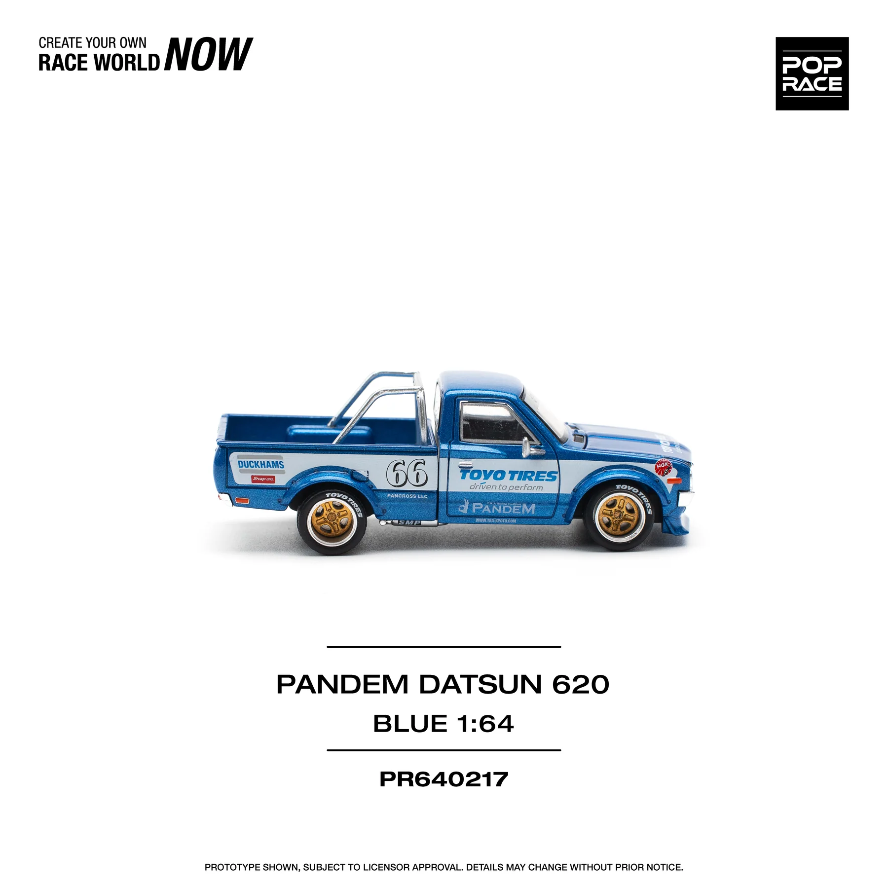 POPRACE 1:64 PR640217 PANDEM DATSUN 620 BLUE - Image 3
