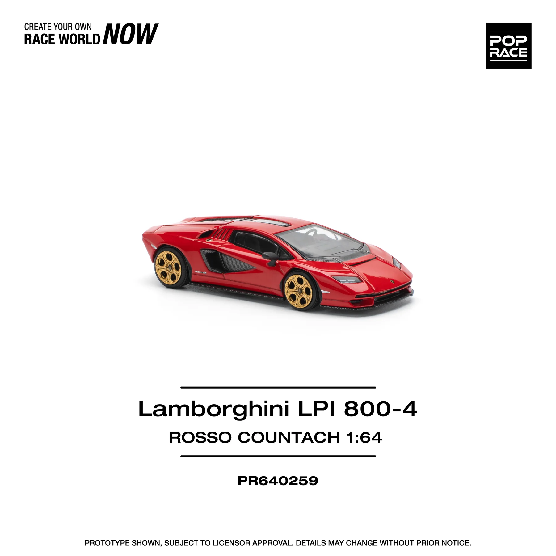 POPRACE 1:64 PR640259 Lamborghini Countach LPI:800 - Rosso - Image 3