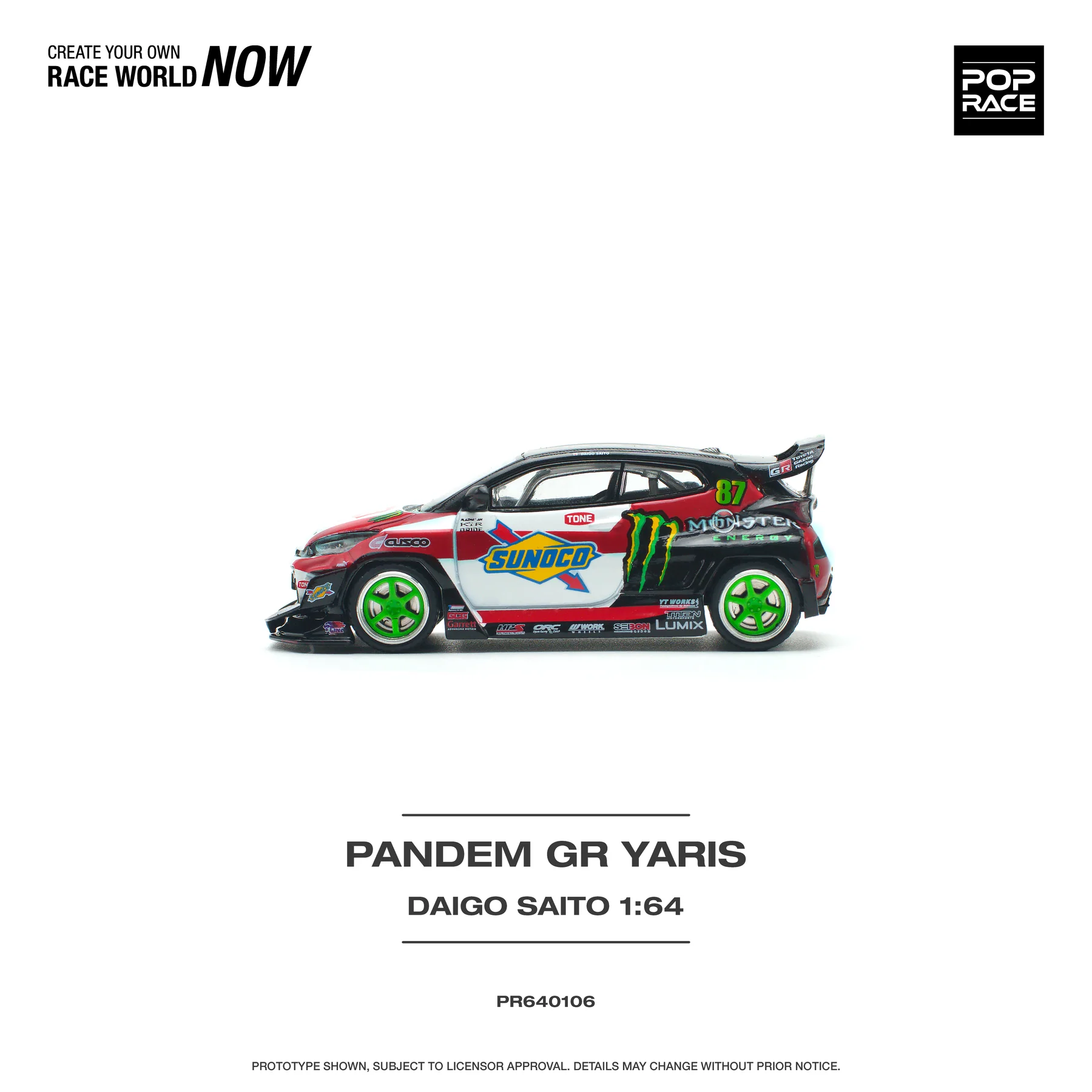 POPRACE 1:64 PR640106 PANDEM GR YARIS DAIGO SAITO - Image 4