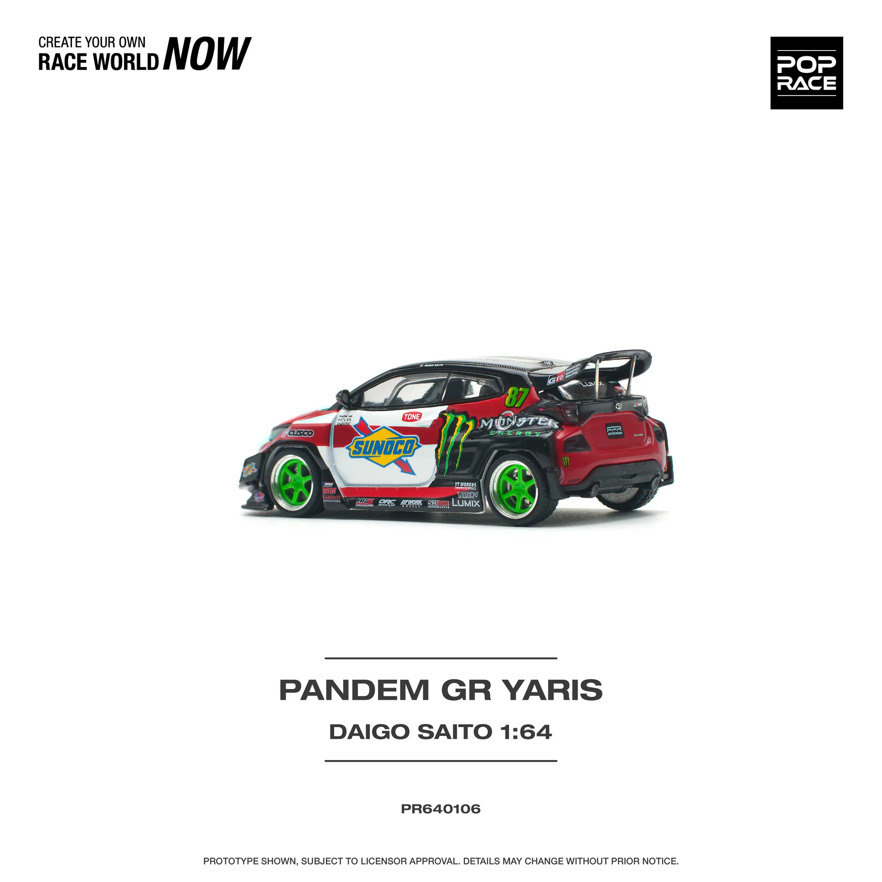 POPRACE 1:64 PR640106 PANDEM GR YARIS DAIGO SAITO - Image 5