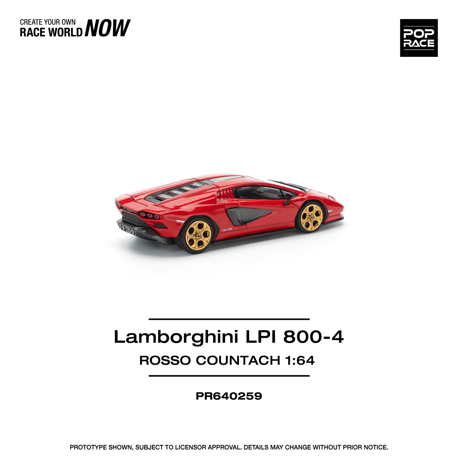 POPRACE 1:64 PR640259 Lamborghini Countach LPI:800 - Rosso - Image 7