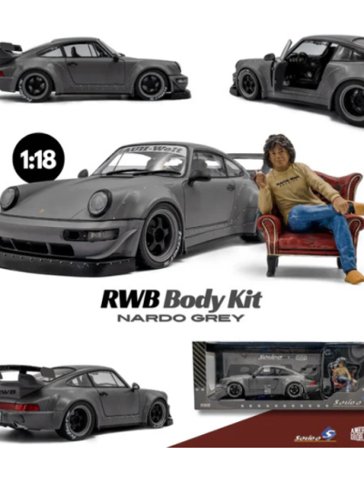 Solido x American Diorama 1:18  RWB 964 - Nardo Grey w/Akira Nakai Figurine